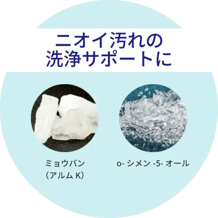 ニオイ汚れに ミョウバン(アルムK) O-シメン -5- オール